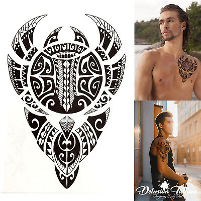 Black Maori Turtle Totem Temporary Tattoos Sleeve For Men Adults Spartan  Warrior Lion Eyes Fake Tattoo Sticker Full Arm Tatoo  Temporary Tattoos   AliExpress