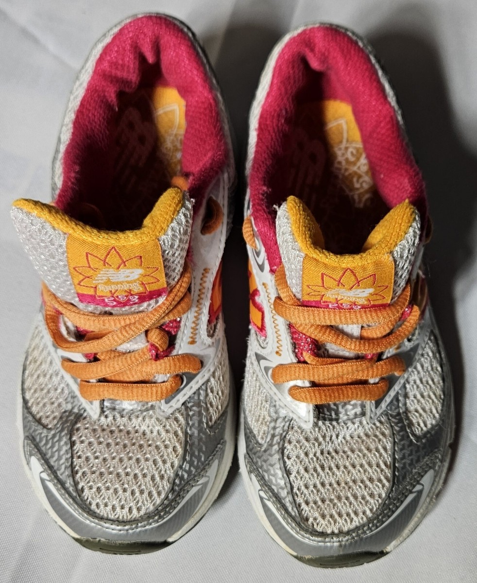 New Balance 553 Gray, Orange & Hot Pink Kids Running Shoes