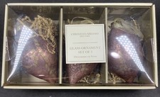 CHRISTIAN SIRIANO 3 PC SET SHATTERPRPOOF GLASS BALL CHRISTMAS ORNAMENTS