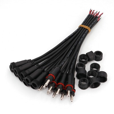 10Pairs Waterproof 3.5 x 1.35mm Small DC Power 24AWG 20cm Cable Wire Connector