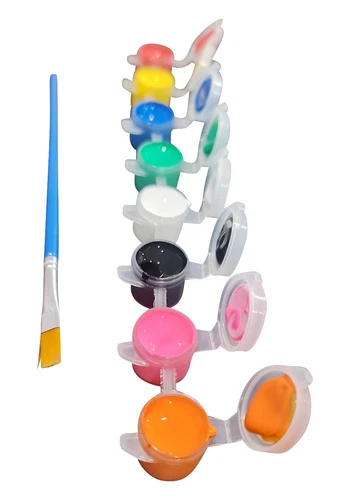 Craft Art Kids 3ML 40x Paint Pot Strips 8 Colours Plastic INCLUDES paint - Picture 3 of 11