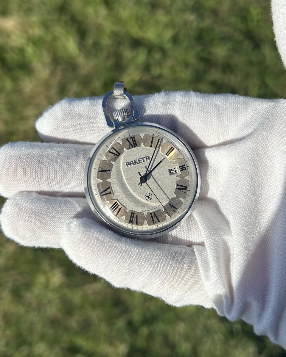 Vintage Soviet Raketa 2609 HA Pocket Watch Mechanical USSR Rare