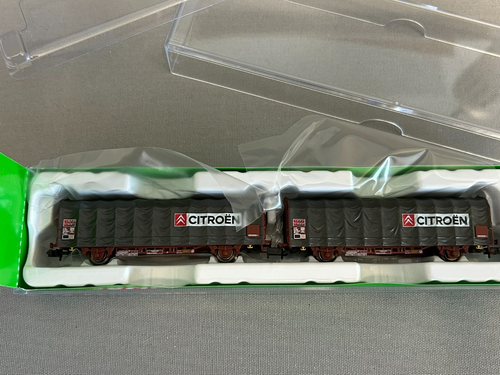 Arnold HN6712, SNCF, 2-unit set of 2-axle tarpaulin "Citroën", 1:160 - Foto 3 di 6
