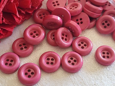 Lot De Petits Boutons Vintage Orange épais 4 Trous - Taille 1,1 à 1,4 Cm - Occasion Mercerie France