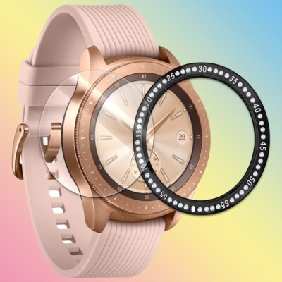 For Samsung Gear Sport SM-R600N Watch Screen Protector+Diamond Bezel Ring Cover