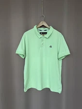 Moose Knuckles Mint Green Pique Polo Shirt Mens Size L Collared Short Sleeve