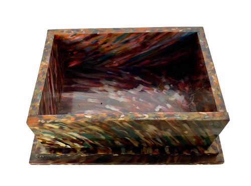 Vintage seltene handgefertigte Kunststoff/Kasein Kunststoffbox auf Milchbasis 7"x5"x4" - Bild 7 von 12