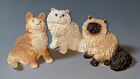 Lot 3 Vtg 1989 Living Stone 2" Cats Persian, Himalayan & Orange Tabby