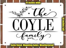 Coyle Family Decorative Metal Door or Wall Plaque (Style 2)