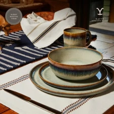 {AUTHENTIC} Yellowstone 12 Piece Dinnerware Set, Kayce Collection 