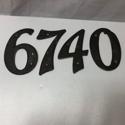 Vintage c1950s Stamped Brass House Numbers Vintage Script - Picture 9 of 9