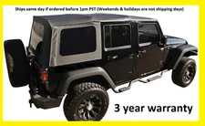REPLACEMENT BLACK SOFT TOP TINT WINDOWS 10-17 FOR JEEP WRANGLER UNLIMITED 4 DOOR