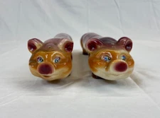 Pigs Salt and Pepper Shakers Large Long A Quality Product Purple Brown Japan