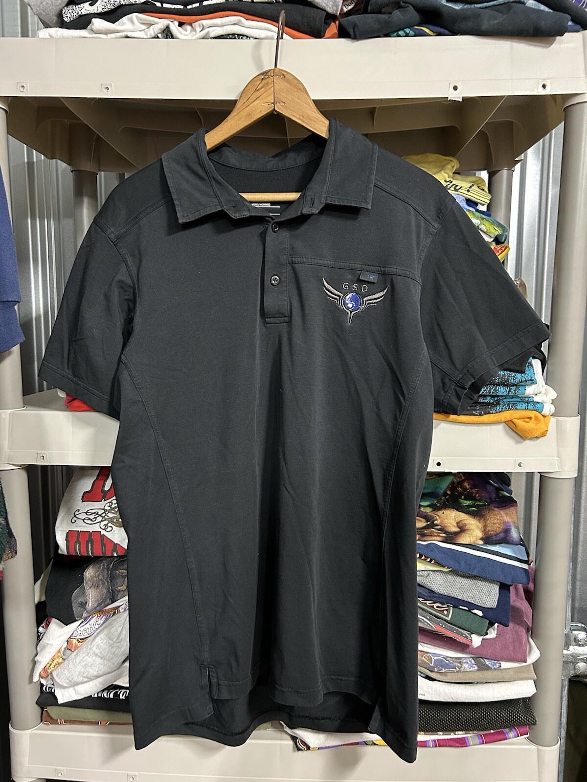 Polo Arc'teryx nera uomo media logo aziendale golf capospalla GSD
