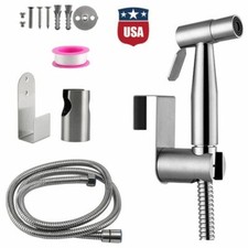 Stainless Steel Handheld Bidet Spray Shower Head Toilet Washing Shattaf Hose Kit