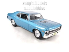 1970 Chevrolet Nova SS 1/24 Scale Diecast Car Model by Maisto - BLUE
