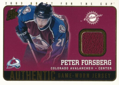 2002-03 Pacific Quest for Cup GAME JERSEY #5 PETER FORSBERG - Colorado Avalanche