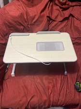 Aluratek ACT01F Adjustable Ergonomic Laptop Cooling Table W/ Cooling Fan Mint