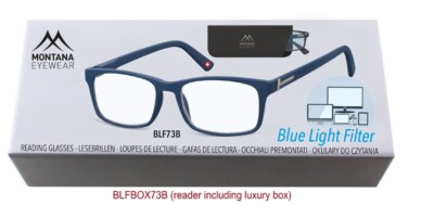 Lesehilfe mit Blaulichtfilter Lesebrille blau 1,0 bis 3,5 Geschenkidee 73 Neu