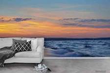 3D Seascape Sunset Wallpaper Wall Mural Removable Self-adhesive Sticker734