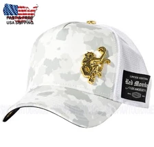 Red Monkey Money Rich Snow Camo RM1526 Limited Edition Unisex Trucker Hat Cap
