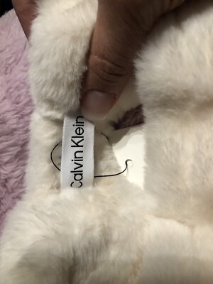 Calvin Klein Faux Fur Head Band Wrap Ear Warmer Cream | eBay display picture 3