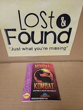 Mortal Kombat Sega Game Gear (Manual Instruction Booklet ONLY) 