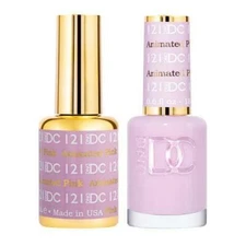 DND DC Soak Off Gel Polish + Matching Nail Lacquer - #121 Animated Pink