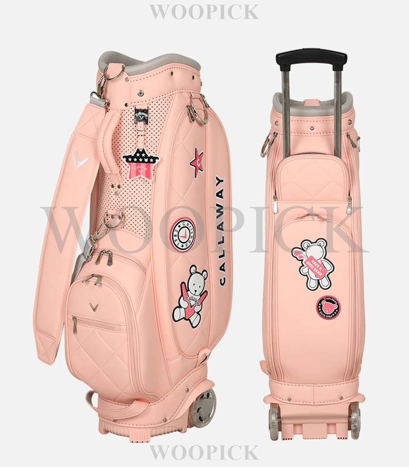 Callaway 2025 KALLY Bolsa Caddie Feminina com Rodas 9" 5Way PU PE Nova em Folha -ROSA - Imagem 3 de 4