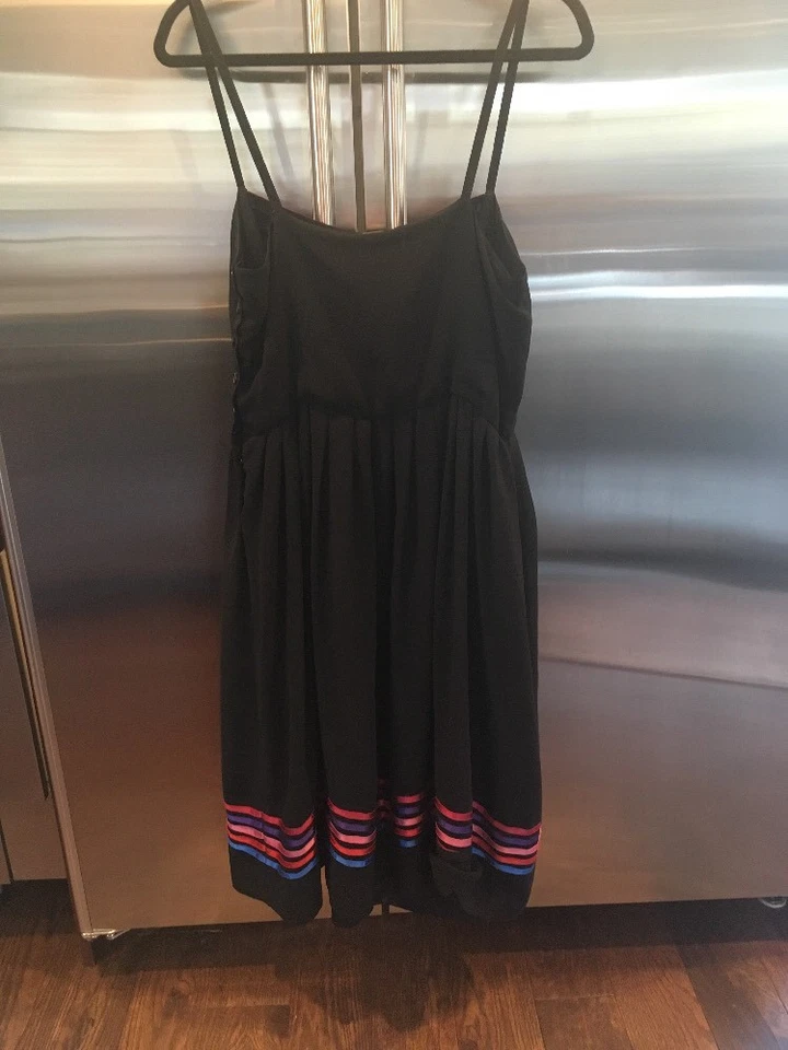 Vintage ALBERT NIPON Black Sleeveless Dress Size 14 - Imagem 4 de 4