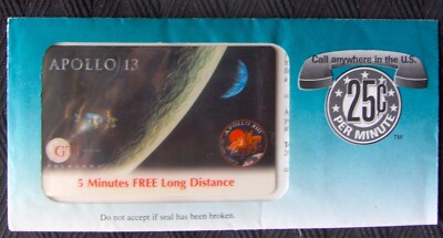 Expired Prepaid unused promotional Telecard issued by GTI Telecom APOLLO 13.