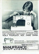 Publicité Advertising 039  1968  machine à coudre Omnia 22  Manufrance