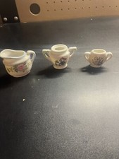 Vintage 1930s, Miniature, Child's, Dolls, Porcelain Tea Cups And Saucers B8 