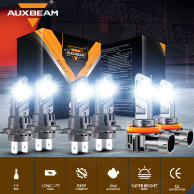 For Audi A4 2007-2014 AUXBEAM Canbus H7 H7 H11 LED Headlight & Fog Light White