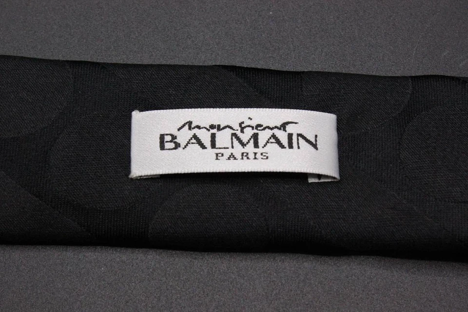 Seda Monsier Balmain Paris. Rayas punteadas negras. Hecho en Italia. Foto 4 de 4