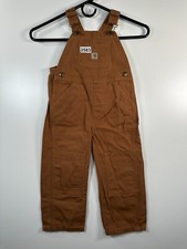 Carhartt Kids Duck Bib Overall Pants Size 11.5x28.5 Brown Double Knee Workwear