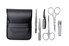Men Facial Grooming Kit Scissors Comb For Mustache  Beard Hair Nails Travel 6PC