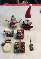 Vintage Mixed Lot of 10Christmas Ornaments Tree Holiday Decorations Multi Color
