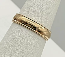 14k Yellow Gold 4.0 Milgrain Edge Wedding Band
