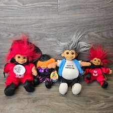 Lot of 4 Russ Troll Dolls Large Devil Troll Witch Troll Elderly Troll 10 in Max