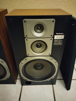 Vintage Pair Technics SB-S407 3 Way 150 Watts Hi-Fi Speakers Tan