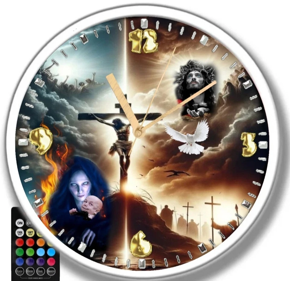 Jesus Christ Clock With Led Lights - Image 2 of 3