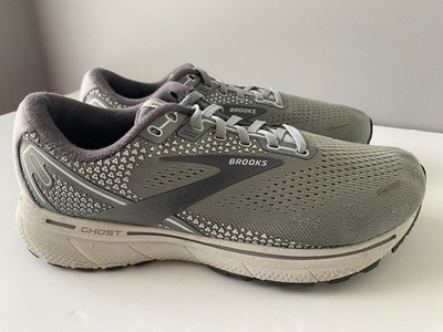 Men's Sz 10 4E Extra Wide Brooks Ghost 14 Running Shoes Gray/Alloy/Oyster 