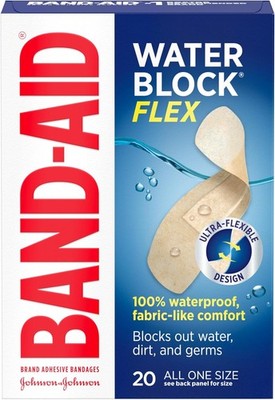 Band-Aid Water Block Flex Adhesive Bandages, 7/8 INCHES X 2 3/4 INCHES, 20 Ct