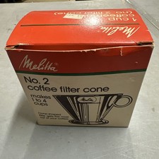 Melitta 2 Coffee Filter Cone Pour Over Style Makes 1-4 Cups