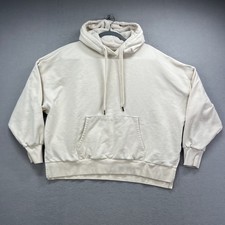American Eagle Hoodie Womens S Cream Oversized Fleece Seriously Huggable Cozy