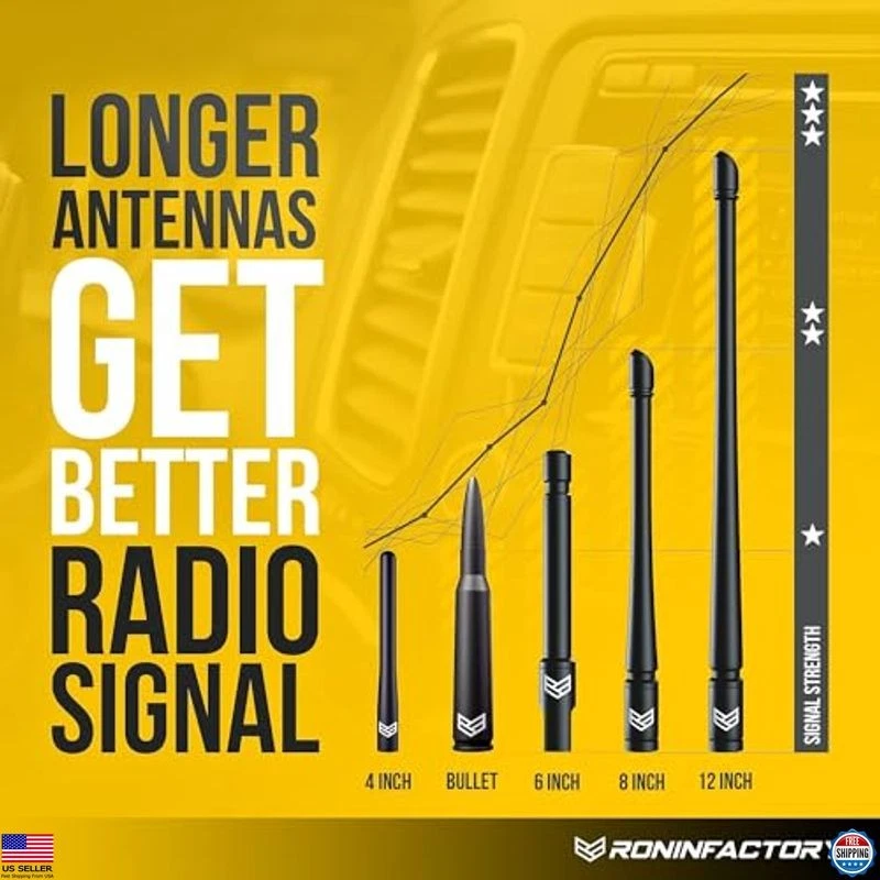 Antena Bullet RONIN FACTORY Chevy Silverado e GMC Sierra Trucks - Caminhão calibre 50 - Imagem 4 de 4