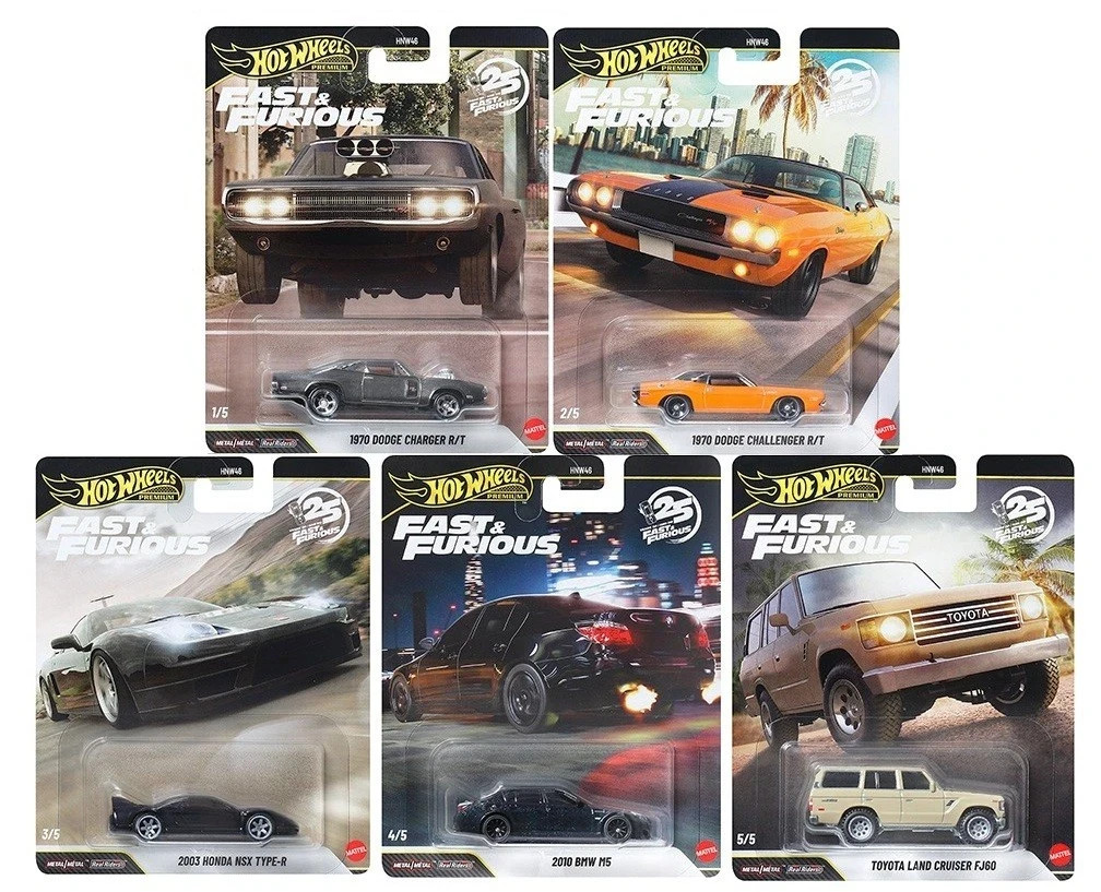 ぶんぶん　Hot Wheels ミニカー 7品種 Hot Wheels 2026 Fast & Furious 25th Anniversary Q Case, 5 Car Set