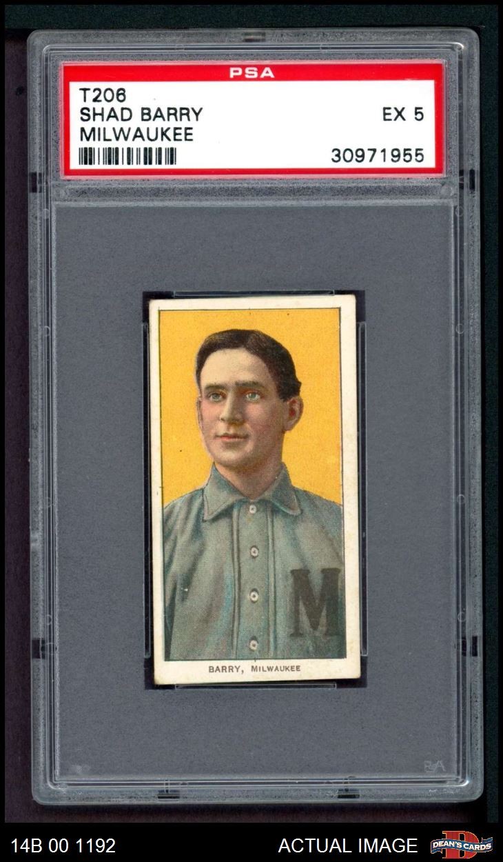 1909 T206 Shad Barry American Association - Milwaukee  PSA 5 - EX