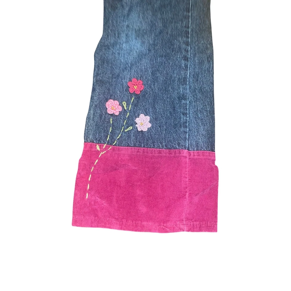 Джинсы American Girl Denim Flower Power для девочек размер 14 с цветочным узором наряд 2003 г. - Изображение 2 из 4